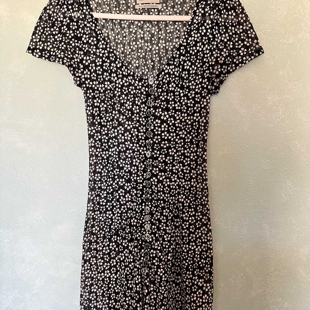 Urban Outfitters Black and White Floral Mini Dress